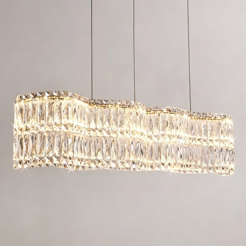 Luminaire Collection Luxury Large Rectangular Crystal Chandelier