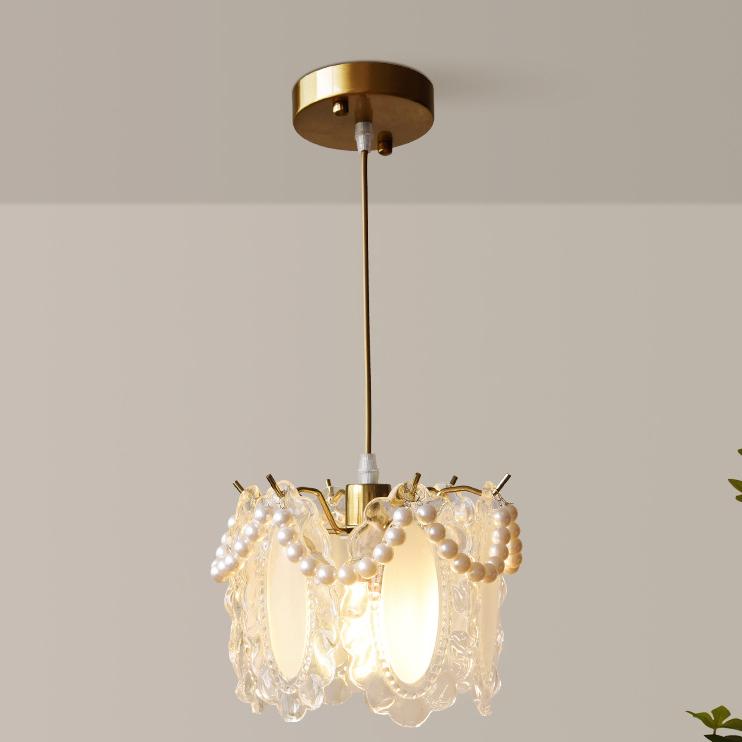 Luxury Pearl Feather Pendant Light