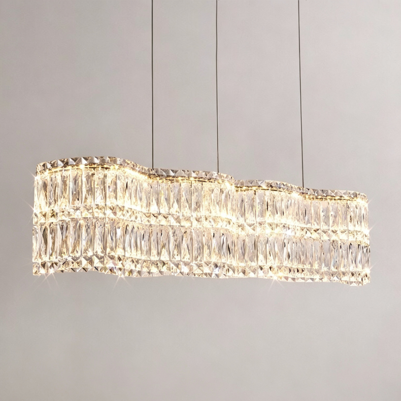 Luminaire Collection Luxury Large Rectangular Crystal Chandelier