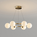 Modern Glass Shade Chandelier – Stylish metal design, suitable for dining rooms, living rooms, bedrooms, and restaurants