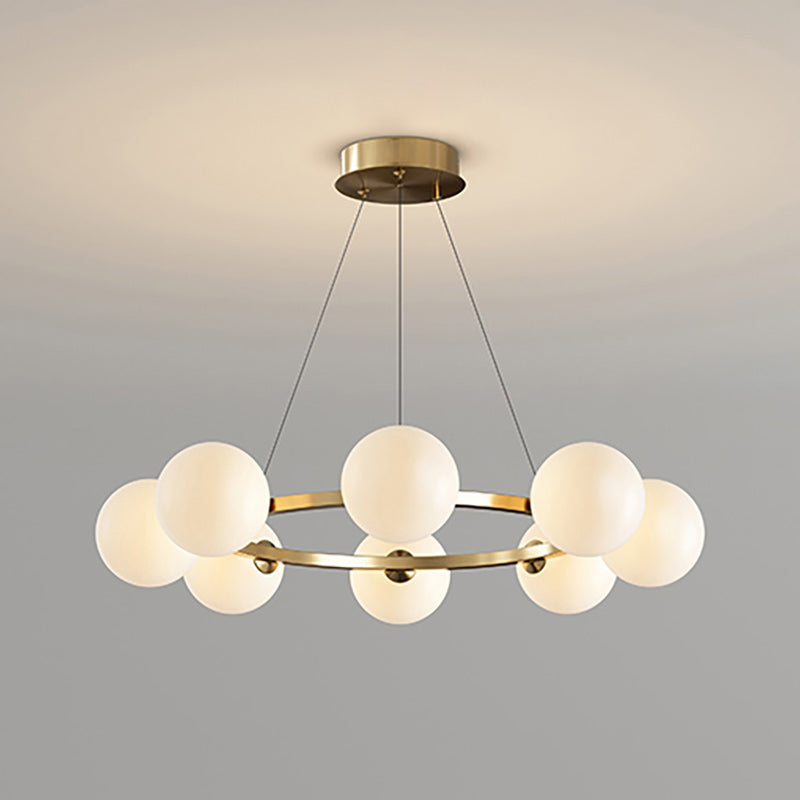 Modern Glass Shade Chandelier – Stylish metal design, suitable for dining rooms, living rooms, bedrooms, and restaurants