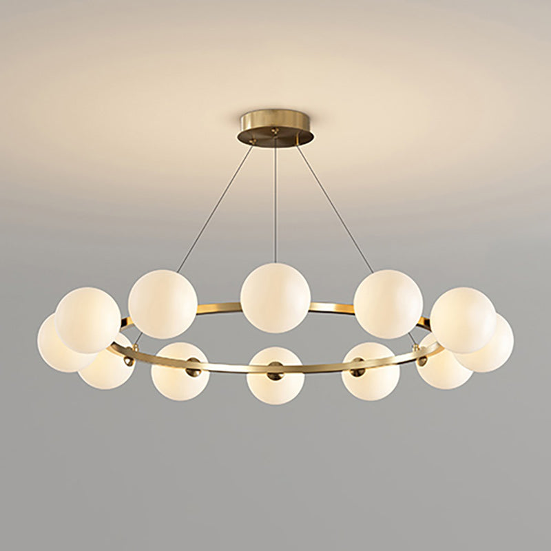 Modern Glass Shade Chandelier – Stylish metal design, suitable for dining rooms, living rooms, bedrooms, and restaurants