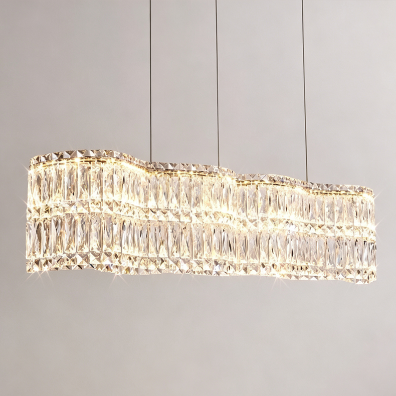 Luminaire Collection Luxury Large Rectangular Crystal Chandelier