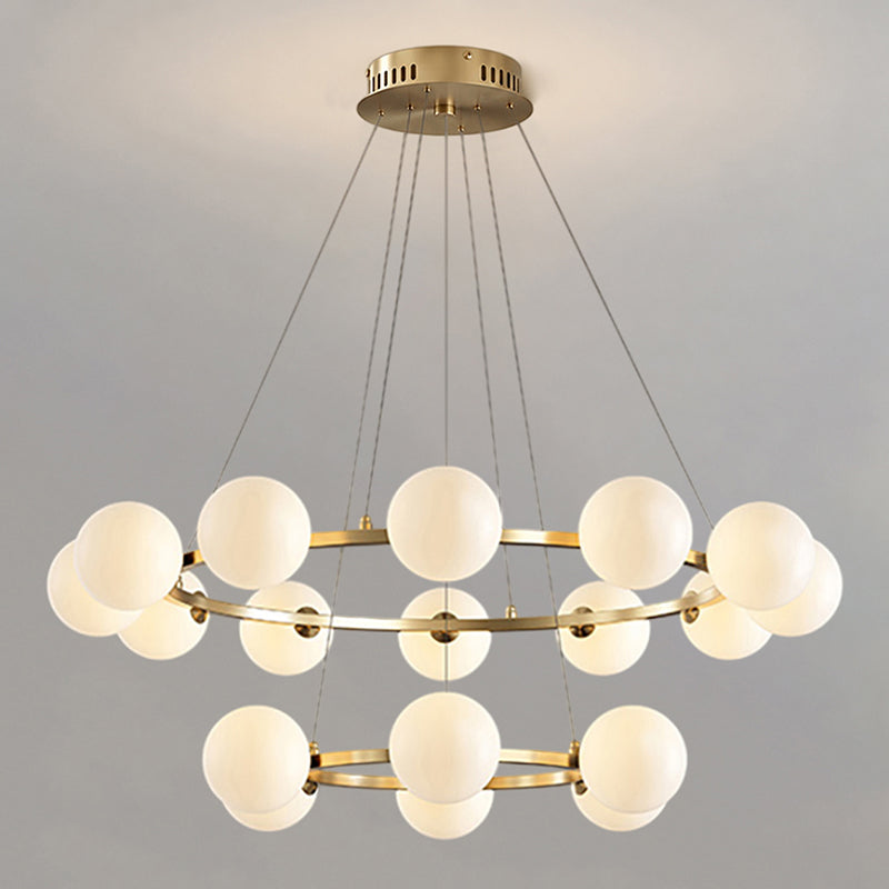 Modern Glass Shade Chandelier – Stylish metal design, suitable for dining rooms, living rooms, bedrooms, and restaurants