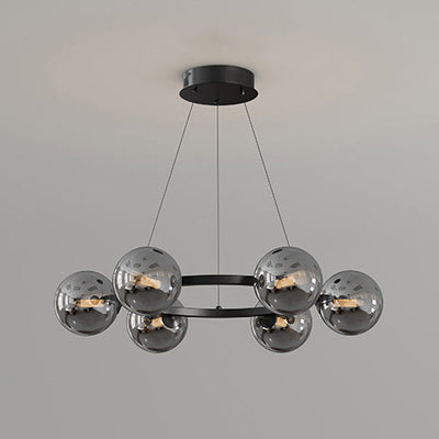 Modern Glass Shade Chandelier – Stylish metal design, suitable for dining rooms, living rooms, bedrooms, and restaurants