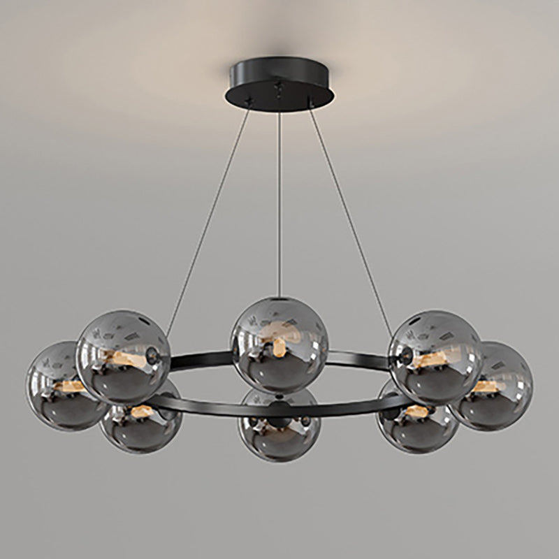 Modern Glass Shade Chandelier – Stylish metal design, suitable for dining rooms, living rooms, bedrooms, and restaurants