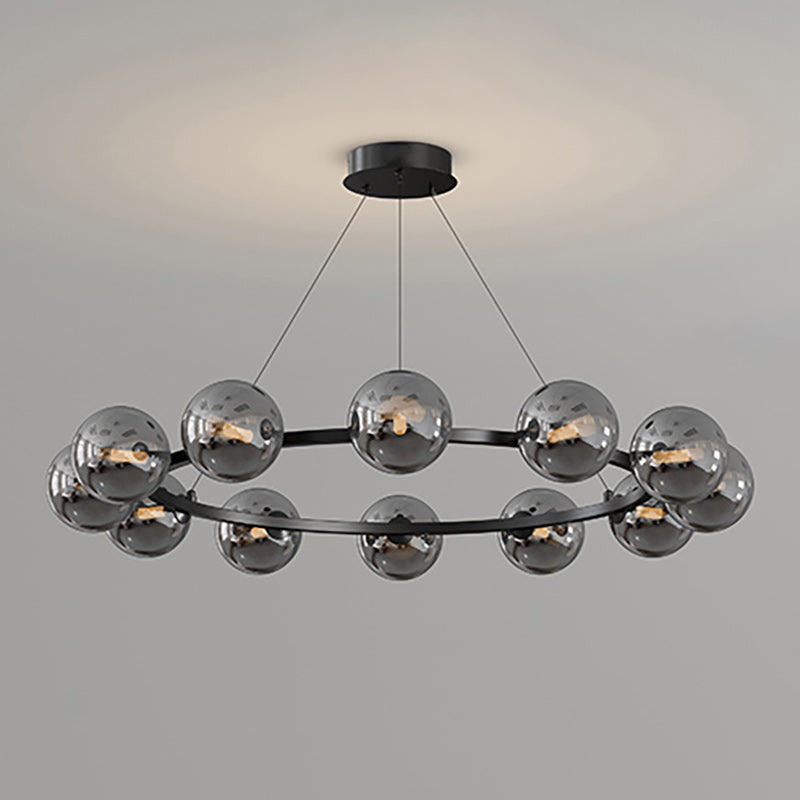 Modern Glass Shade Chandelier – Stylish metal design, suitable for dining rooms, living rooms, bedrooms, and restaurants