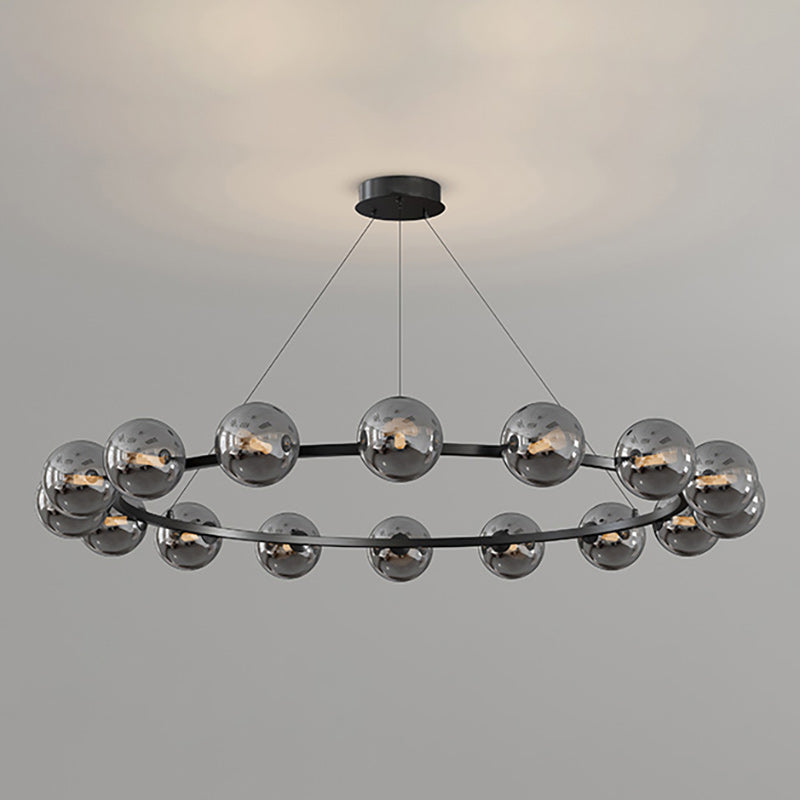 Modern Glass Shade Chandelier – Stylish metal design, suitable for dining rooms, living rooms, bedrooms, and restaurants