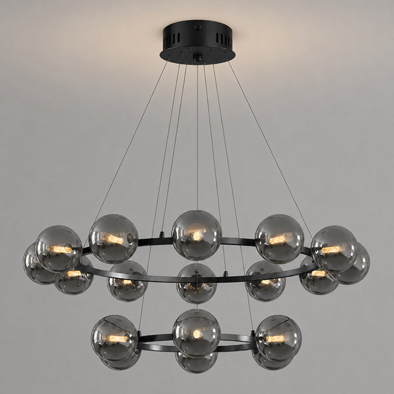 Modern Glass Shade Chandelier – Stylish metal design, suitable for dining rooms, living rooms, bedrooms, and restaurants