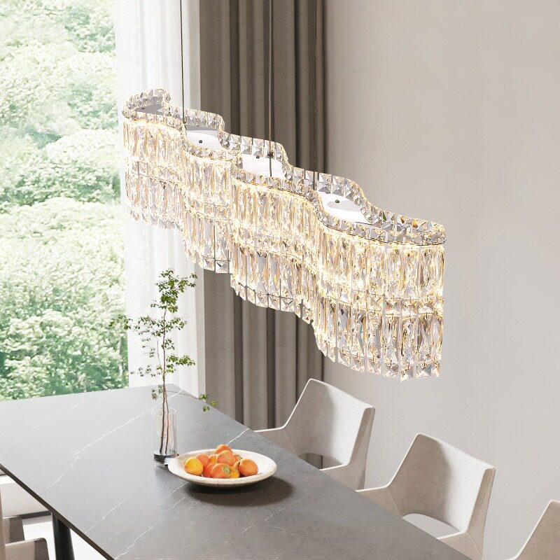 Luminaire Collection Luxury Large Rectangular Crystal Chandelier
