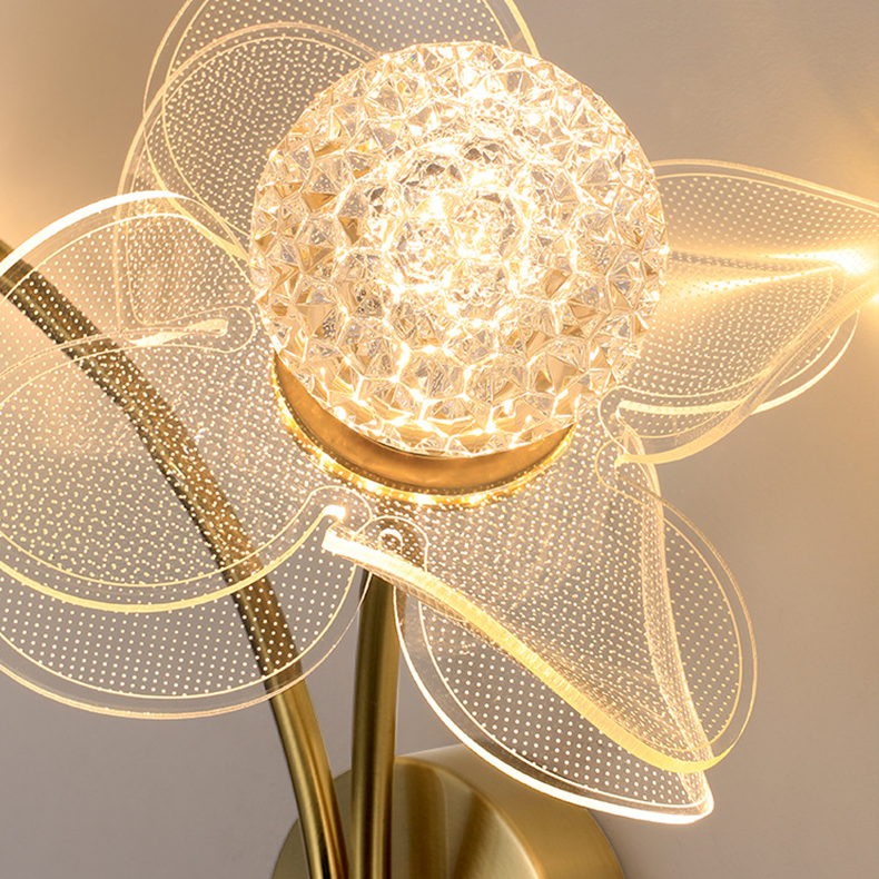 Floral-style bedside wall lamp